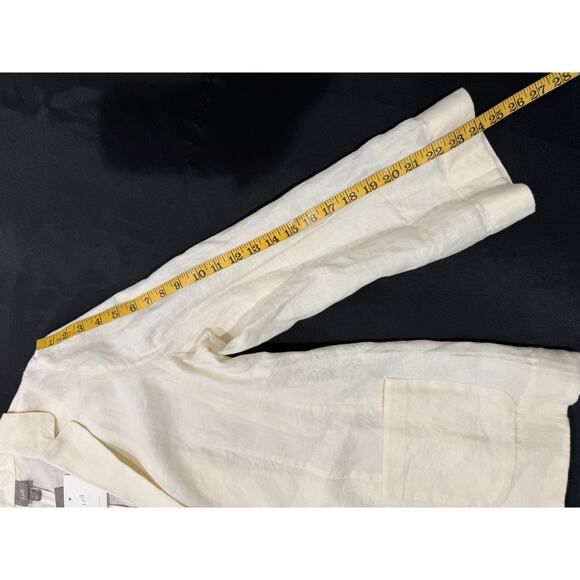 J Jill Blazer Womens Ivory Linen Single Button Pockets Lightweight Jacket XL NWT - Picture 8 of 11